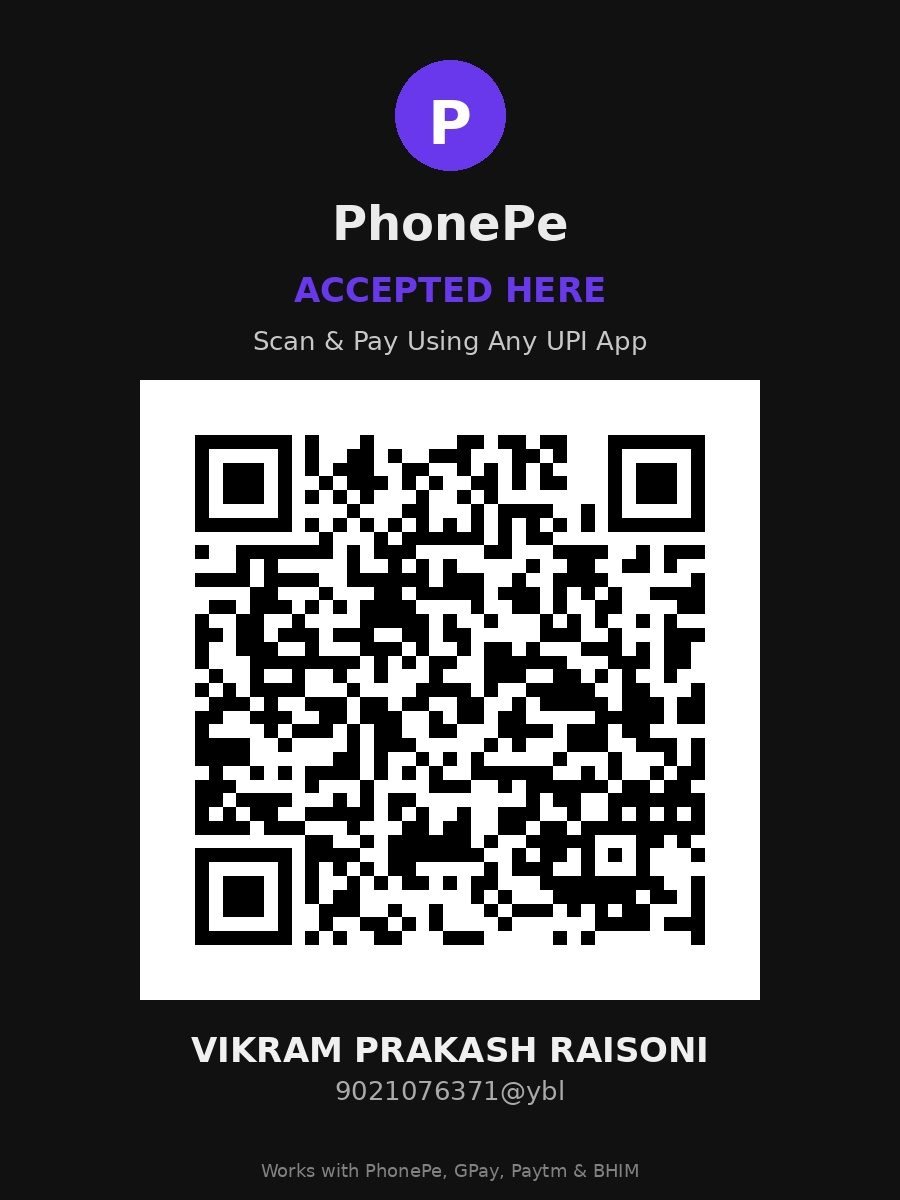 PhonePe UPI QR code for Vikram Prakash Raisoni